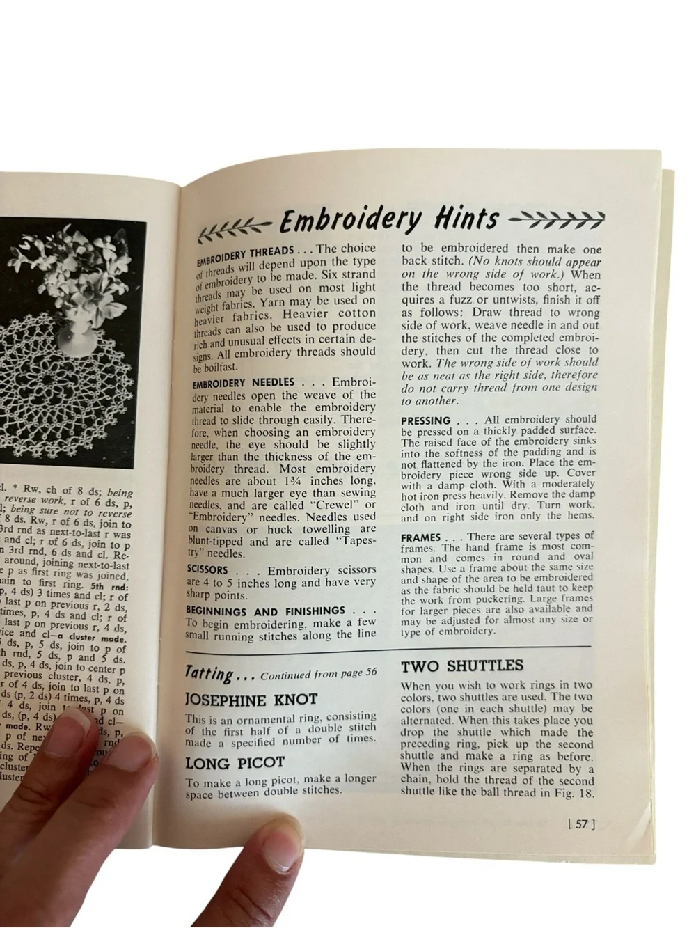 Vintage 1959 Coats & Clark's Learn How Book Crochet Knitting Tatting Embroidery